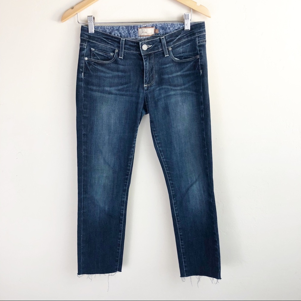 Paige Skyline Ankle Peg Raw Hem Skinny Jeans